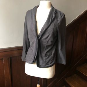 Juniors 3/4 length sleeve, gray, cotton blazer
